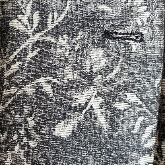 ANN TAYLOR SWING JACKET BLAZER BROCADE PORTRAIT COLLAR BLACK SILVER FLORAL SZ 2 - Picture 9 of 11